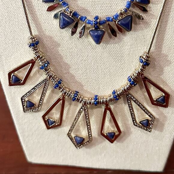 Kent & King Double Strand Chain Bead beaded Statement Necklace NWT - Picture 3 of 13